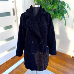 Women's Nine West Warm Teddy Coat- Black size Medium